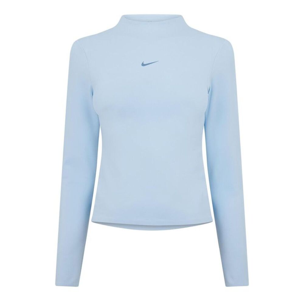 Nike Womens/Ladies Mock Neck Fitted Long-Sleeved Top / Celestial Blue
